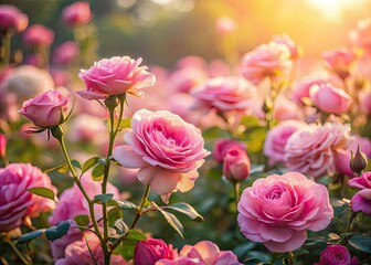 Fototapeta premium High-resolution panoramic wallpaper featuring a stunning pink rose.