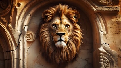 lion HAED ON A WALL