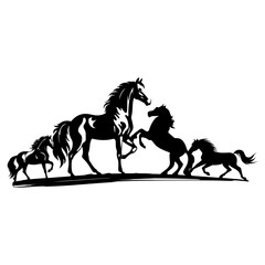 horses  silhouettes