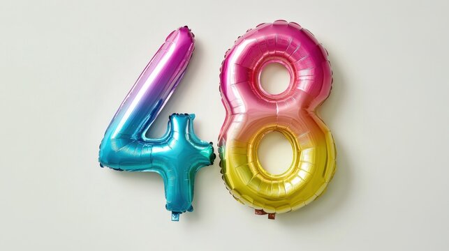 Vibrant gradient number balloons for celebrations and milestone parties