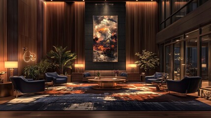 Luxurious Evening Lounge Modern Interior Design