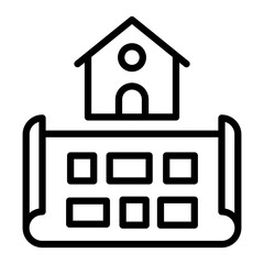 Blueprints Vector Line Icon Design
