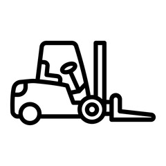 Naklejka premium Forklift Vector Line Icon Design