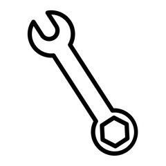 Spanner Vector Line Icon Design