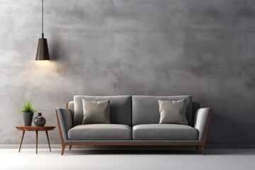 National Decorating Month Modern minimalist living room interior with elegant sofa and accent lighting design