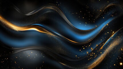 Elegant abstract wave design with gold and black accents for modern backgrounds