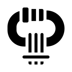 Carabiner glyph icon