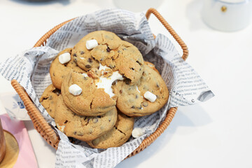 Delicious chocolate and marshmallow cookies