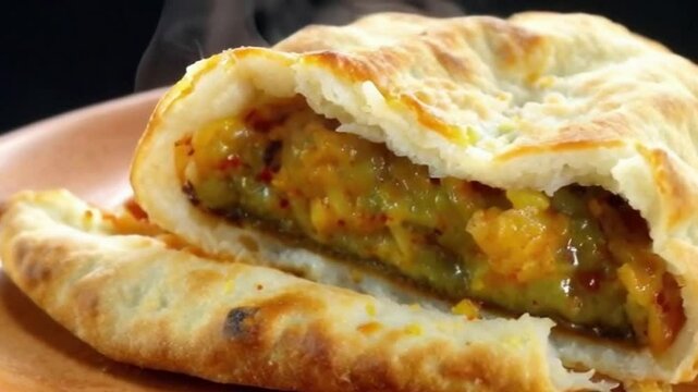 Bitten Samosa with Crisp Crust and Spicy Potato Filling