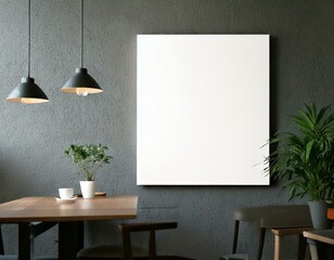 Fototapeta premium Clear White Color Poster In The Gray Wall