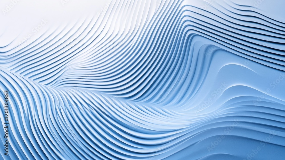 Poster abstract blue wave pattern modern swirling 3d rendered texture background