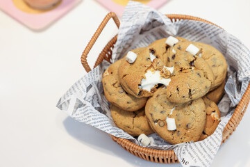 Delicious chocolate and marshmallow cookies