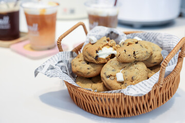 Delicious chocolate and marshmallow cookies