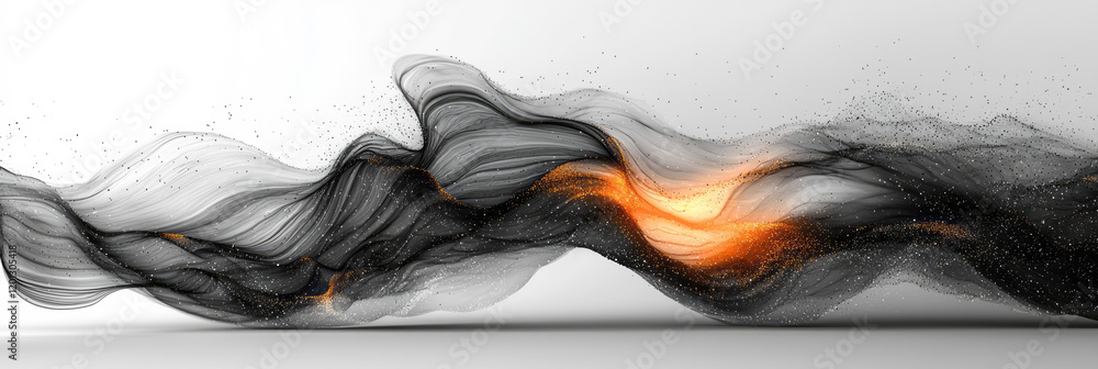 Poster A minimalist design featuring flowing lines and intersecting shapes, representing the harmony between motion and philosophical inquiry,