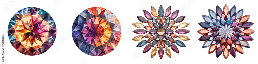 Poster mesmerizing abstract image showcasing a collection of beautifully faceted gemstones with captivating