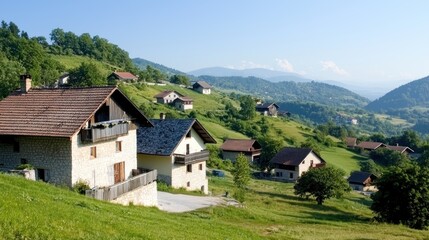 Picturesque Village in Green Hills