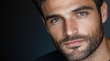 Obraz premium Close-up portrait of caucasian male with beard