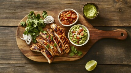 Grilled Chicken with Guacamole, Salsa, and Lime - A Delicious and Easy Mexican-Inspired Meal