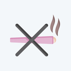 Icon Ban Smoking. related to Smoking symbol. flat style. design editable