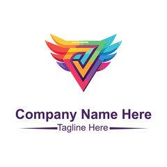 gradient elements with geometric shapes logo