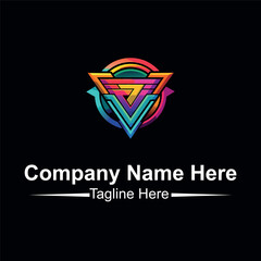 gradient elements with geometric shapes logo