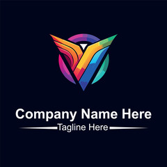 gradient elements with geometric shapes logo