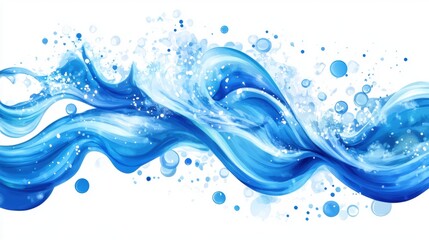 Abstract Blue Water Waves Splashing Ocean Flow Liquid Texture Aquatic Design Background