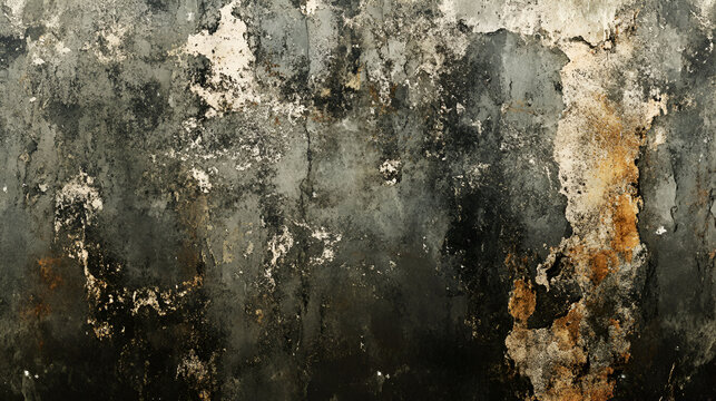 Weathered Dark Wall Texture Showing Decay