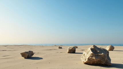 Desert Rocks and Ocean Horizon