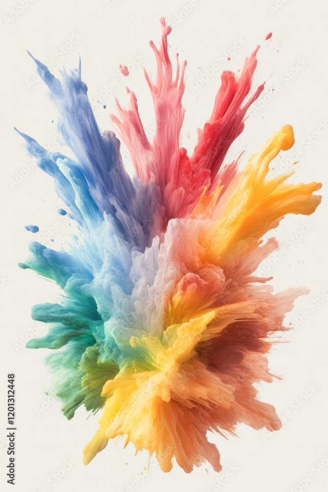 Poster an artistic interpretation of the big bang, using vibrant colors and explosive shapes to represent t