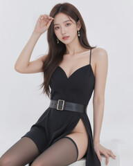 Naklejka premium ai korean female model