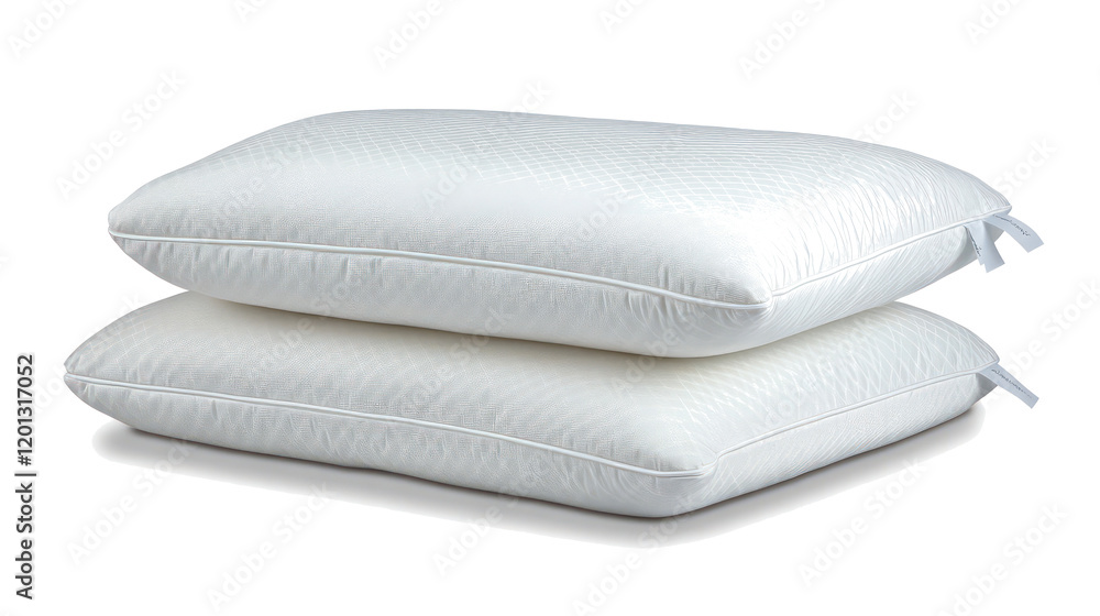 Poster soft white pillows arranged on a transparent background generative ai