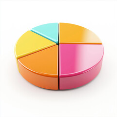 Obraz premium Colorful Circular Pie Chart Highlighting Precision and Clarity