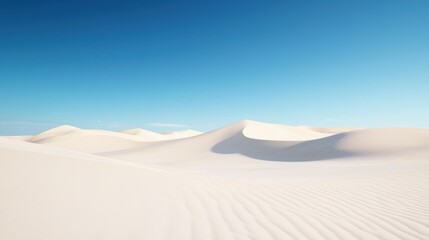 White Sand Dunes under Clear Sky