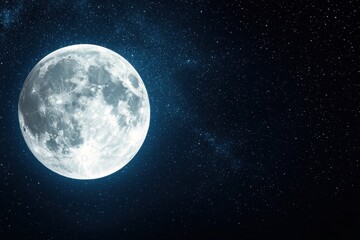 Obraz premium Full moon illuminating the night sky astronomy event starry background celestial view nature photography