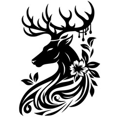 Beautiful deer silhouette