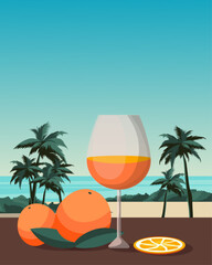 Orange juice, poster, banner, postcard