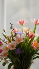 Obraz premium spring bouquet, dreamy atmosphere, with white tones