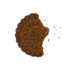 Half of chocolate chips with crumbs isolated element