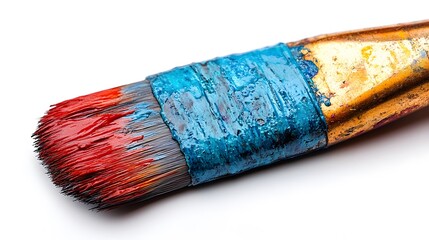 Fototapeta premium Paint brush with paint on white background