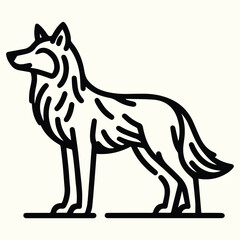 Wolf Sketch Drawing Line Art Animal Wildlife