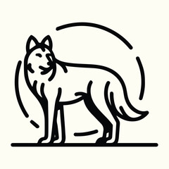 Wolf Sketch Drawing Line Art Animal Wildlife © PixSham