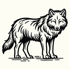 Wolf Sketch Drawing Line Art Animal Wildlife