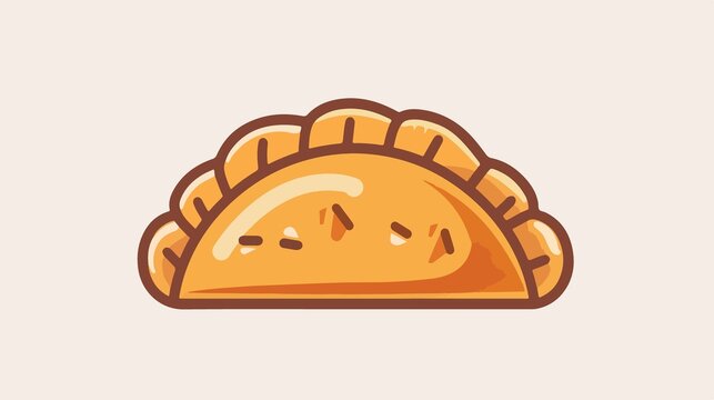 Empanada Outline Icon Vector Isolated Flat Vector Illustration