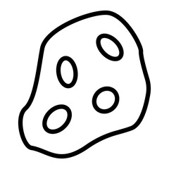 Asteroid Vector Line Icon Design