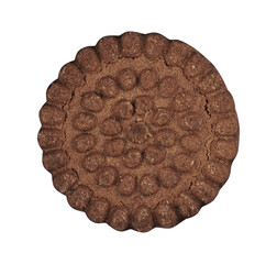 round chocolate biscuits on white background