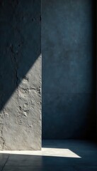 Dark textured cement, dramatic light and shadow , material, surface