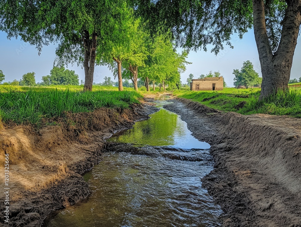 Poster river in the countryside