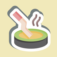 Sticker Ashtray. related to Smoking symbol. design editable