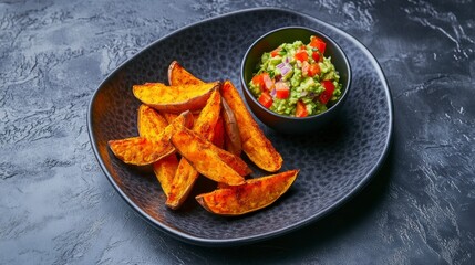 Crispy Sweet Potato Wedges with Guacamole: A Flavorful and Healthy Side Dish